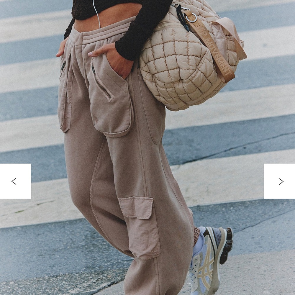 Free People Movement Buckle Down Joggers NWOT, dark Tan size XL - Picture 8 of 10